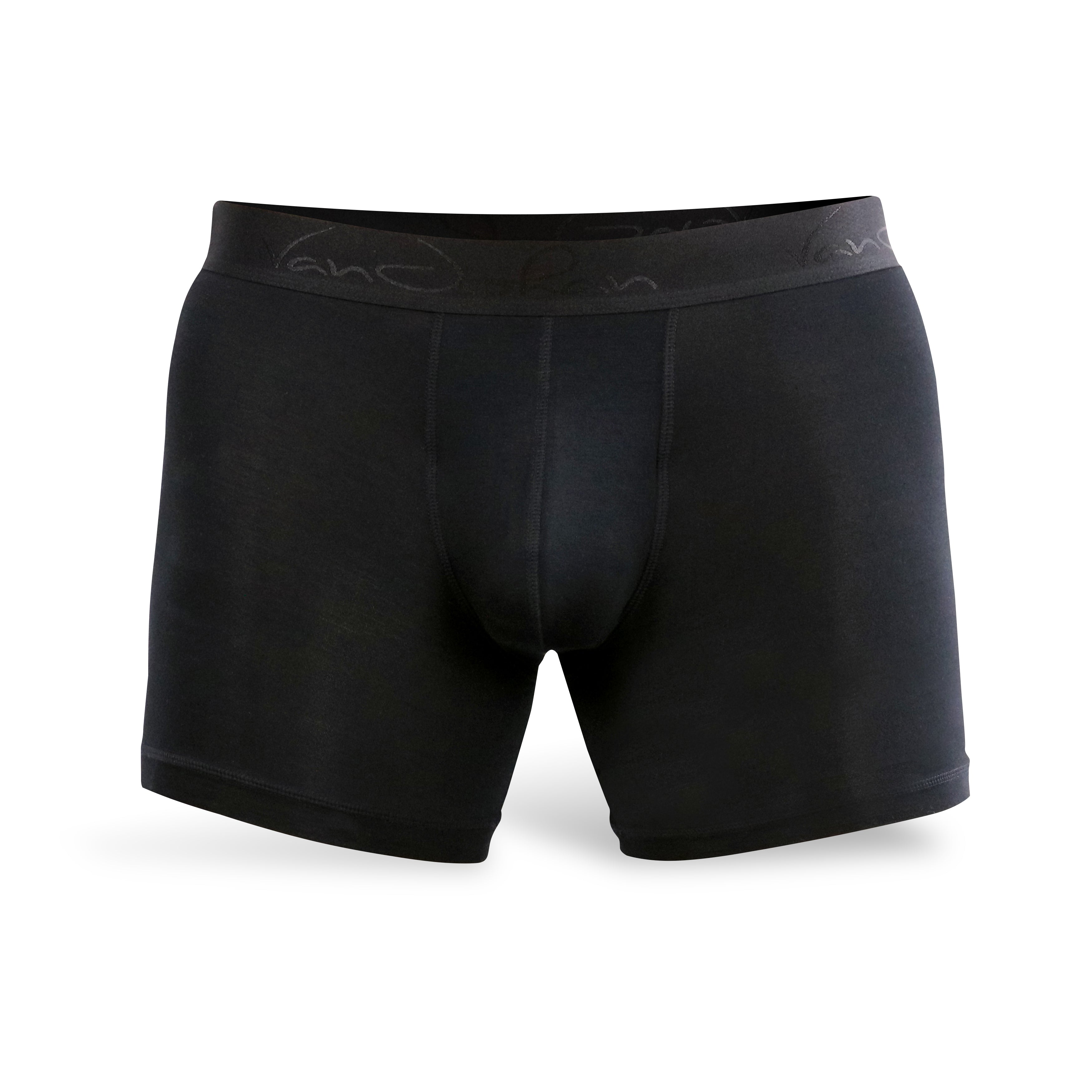Onyx Black Boxer Briefs  Best Mens Underwear to Prevent Chafing – VanJohan  Underwear